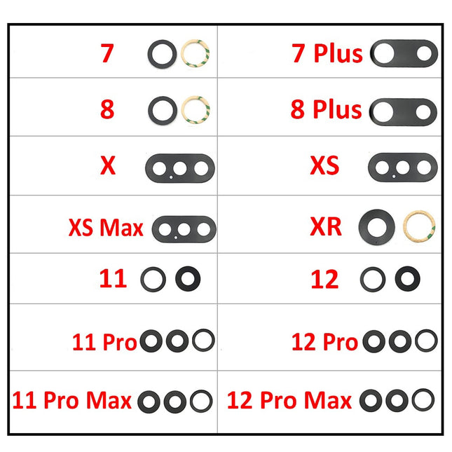 Rear Camera Lens For Apple iPhone 6 6s 7 8 Plus X XR XS 11 12 Pro Max 12Mini