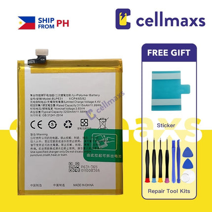 CELLMAXS For OPPO F3 F5 F5 Youth A73 Battery Replacement BLP631 With Adhesive Tools