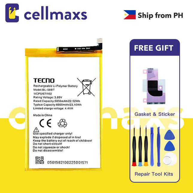 For TECNO Pouvoir 4 PRO BL-58BT Battery