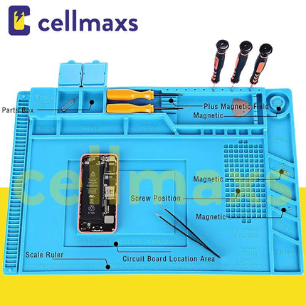 CELLMAXS Heat Insulation Silicone Pad for Electronics Phone Soldering Repair Platform Tool Heat-Resistant Mat