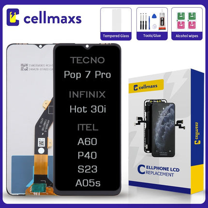 For INFINIX Hot 30i TECNO Pop 7 Pro ITEL A60 P40 A70 A50 A60s S23 A05s P55 5G LCD