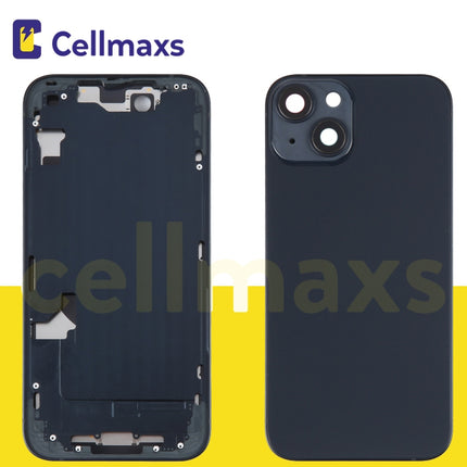 For iPhone 14 Back Housing Cover Replacement With Wireless Charging Power Volume Flex Camera Lens Button Keys Sim Card Tray Free Tools