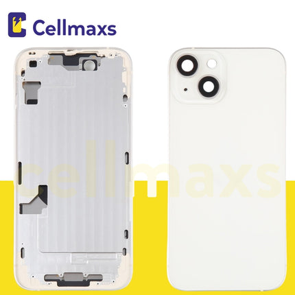 For iPhone 14 Back Housing Cover Replacement With Wireless Charging Power Volume Flex Camera Lens Button Keys Sim Card Tray Free Tools