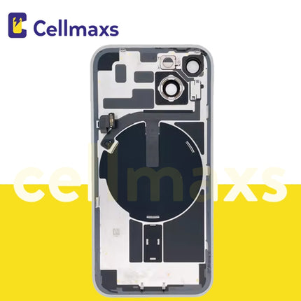 For iPhone 14 Back Housing Cover Replacement With Wireless Charging Power Volume Flex Camera Lens Button Keys Sim Card Tray Free Tools