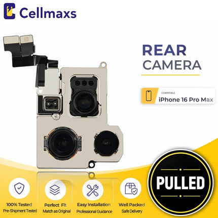 Cellmaxs For iPhone 16 Pro Max Back Rear Camera Module Replacement with Programmed Flex No Pop-Up Option