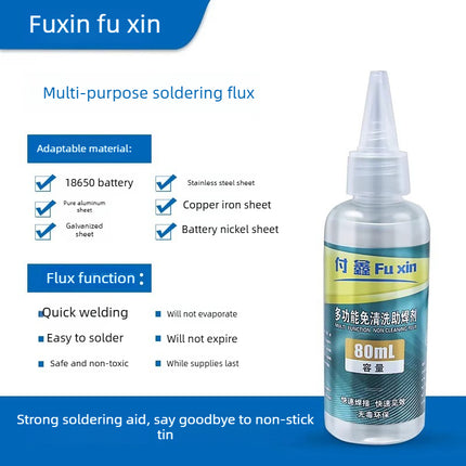 FUXIN 18650 Liquid Soldering Flux for Stainless Steel Battery Welding Household Repair Strong Formula