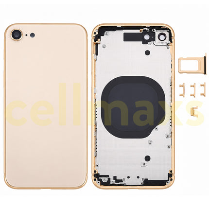 Cellmaxs For iPhone 8 Back Housing Cover Replacement With Wireless Charging Power Volume Flex Camera Lens Button Keys Sim Card Tray Free Tools