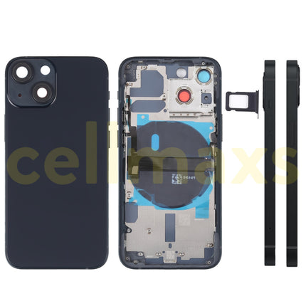 Cellmaxs For iPhone 13 Mini Back Housing Cover Replacement With Wireless Charging Power Volume Flex Camera Lens Button Keys Sim Card Tray Free Tools