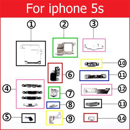 For Apple iPhone 5 5C 5S 6 6S 7 8 PLUS X XR XS MAX SET METAL PLATES