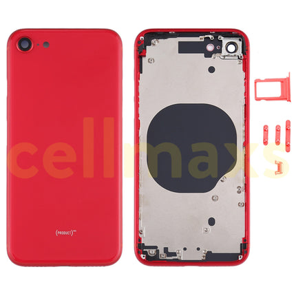 Cellmaxs For iPhone SE 2st SE 2020 Back Housing Cover Replacement With Wireless Charging Power Volume Flex Camera Lens Button Keys Sim Card Tray