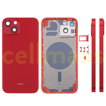 Cellmaxs For iPhone 13 Back Housing Cover Replacement With Wireless Charging Power Volume Flex Camera Lens Button Keys Sim Card Tray Free Tools