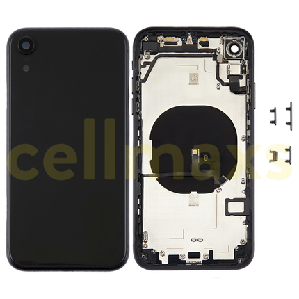 Cellmaxs For iPhone XR Back Housing Cover Replacement With Wireless Charging Power Volume Flex Camera Lens Button Keys Sim Card Tray Free Tools