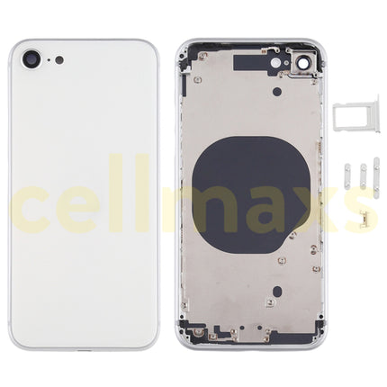 Cellmaxs For iPhone SE 2st SE 2020 Back Housing Cover Replacement With Wireless Charging Power Volume Flex Camera Lens Button Keys Sim Card Tray