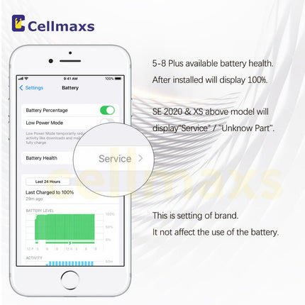 For iPhone 5S SE 6 6s 7 8 X XR XS Max 11 12 13 14 Plus Pro Mini Max Super High Capacity Battery