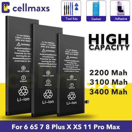 For iPhone 5S SE 6 6s 7 8 SE 2020 X XS XR MAX 11 12 13 14 Mini Plus Pro Max High Capacity Battery