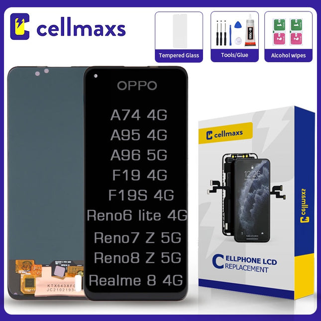 For OPPO A74 A95 F19 F19S Reno6 Lite REALME 8 4G A96 Reno7 Reno8 Z Lite 5G LCD