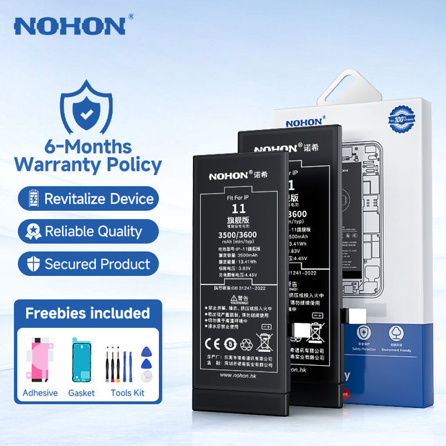 NOHON For Apple iPhone 6 6S 7 8 Plus SE X XR XS Max 11 12 Pro Mini Max Battery