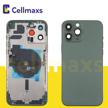 For iPhone 13 Pro Back Housing Cover Replacement With Wireless Charging Power Volume Flex Camera Lens Button Keys Sim Card Tray Free Tools