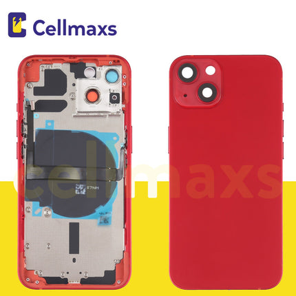 For iPhone 13 Back Housing Cover Replacement With Wireless Charging Power Volume Flex Camera Lens Button Keys Sim Card Tray Free Tools