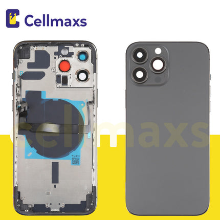 For iPhone 13 Pro Back Housing Cover Replacement With Wireless Charging Power Volume Flex Camera Lens Button Keys Sim Card Tray Free Tools