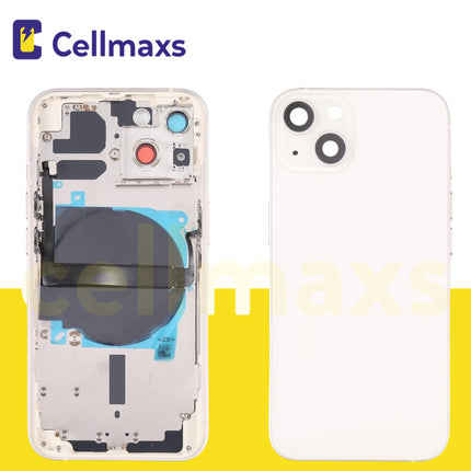 For iPhone 13 Back Housing Cover Replacement With Wireless Charging Power Volume Flex Camera Lens Button Keys Sim Card Tray Free Tools