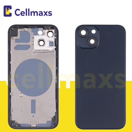 For iPhone 13 Back Housing Cover Replacement With Wireless Charging Power Volume Flex Camera Lens Button Keys Sim Card Tray Free Tools