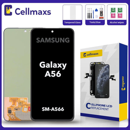 For SAMSUNG Galaxy A56 A566 SM-A566 SM-A566B SM-A566B/DS SM-A566E SM-A566U AMOLED Touch Screen LCD Replacement With Frame