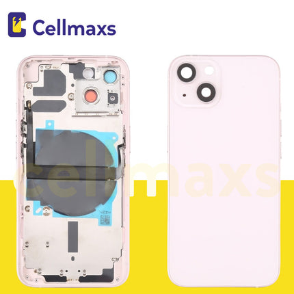 For iPhone 13 Back Housing Cover Replacement With Wireless Charging Power Volume Flex Camera Lens Button Keys Sim Card Tray Free Tools