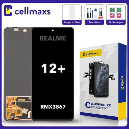 For REALME 12+ RMX3867 AMOLED LCD Touch Screen Replacement