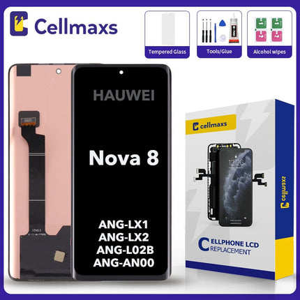For HUAWEI Nova 8 4G 5G ANG-AN00 ANG-L02B ANG-L21B ANG-L22B ANG-LX1 ANG-LX2 AMOLED LCD Touch Screen Replacement