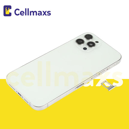 For iPhone 12 Pro Max Back Housing Cover Replacement With Wireless Charging Power Volume Flex Camera Lens Button Keys Sim Card Tray Free Tools