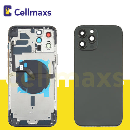 For iPhone 12 Pro Max Back Housing Cover Replacement With Wireless Charging Power Volume Flex Camera Lens Button Keys Sim Card Tray Free Tools
