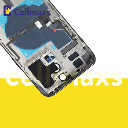 For iPhone 14 Pro Max Back Housing Cover Replacement With Wireless Charging Power Volume Flex Camera Lens Button Keys Sim Card Tray Free Tools