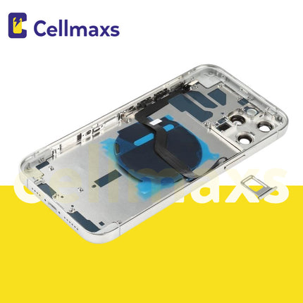For iPhone 12 Pro Max Back Housing Cover Replacement With Wireless Charging Power Volume Flex Camera Lens Button Keys Sim Card Tray Free Tools