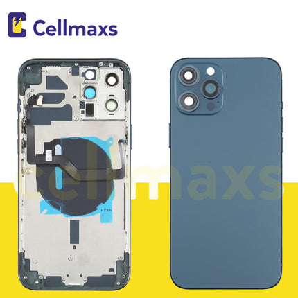 For iPhone 12 Pro Max Back Housing Cover Replacement With Wireless Charging Power Volume Flex Camera Lens Button Keys Sim Card Tray Free Tools