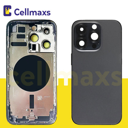 For iPhone 14 Pro Max Back Housing Cover Replacement With Wireless Charging Power Volume Flex Camera Lens Button Keys Sim Card Tray Free Tools