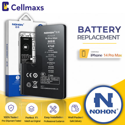 Nohon Battery For iPhone 14 Pro Max Super Capacity 4323mAh 4800mAh Battery Replacement With FREE Tools Adhesive