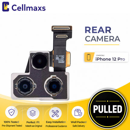 Cellmaxs For iPhone 12 Pro Back Rear Camera Module Replacement with Programmed Flex No Pop-Up Option