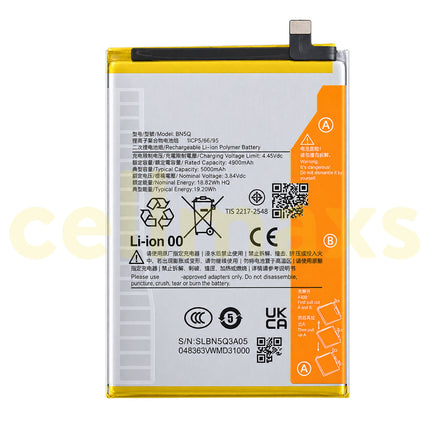 Cellmaxs Battery BN5Q 5020mAh For Xiaomi Poco C65 M6 5G Redmi 13c 2310FPCA4G 23128PC33I 23100RN82L 23124RN87G Battery Replacement With Tools Adhesive