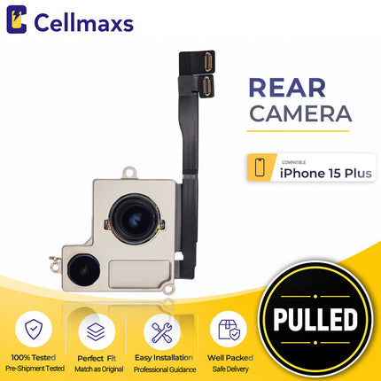 Cellmaxs For iPhone 15 Plus Back Rear Camera Module Replacement with Programmed Flex No Pop-Up Option