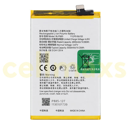Cellmaxs Battery BLP885 For Oppo A36 A76 A96 4G PESM10 CPH2375 CPH2333 5000mAh Battery Replacement With Tools Adhesive