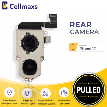 Cellmaxs For iPhone 17 Back Rear Camera Module Replacement with Programmed Flex No Pop-Up Option