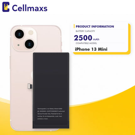 Cellmaxs Diagnostic Battery For iPhone 13 Mini 2500mAh Pass Repair Assistant Battery Replacement With Tools Adhesive