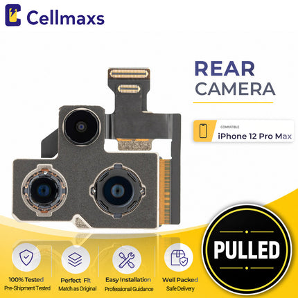 Cellmaxs For iPhone 12 Pro Max Back Rear Camera Module Replacement with Programmed Flex No Pop-Up Option