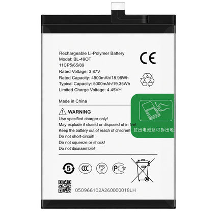 Cellmaxs Battery BL-49OTFor Tecno Camon 20 Pro CK6 CK6n CK7n 5000mAh Battery Replacement With Tools Adhesive