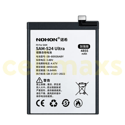 Nohon Battery EB-BS928ABY 4855mAh For Samsung Galaxy S24 Ultra S928 SM-S928B SM-S928B/DS SM-S928U Battery Replacement With Tools Adhesive