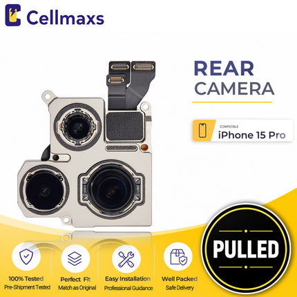 Cellmaxs For iPhone 15 Pro Back Rear Camera Module Replacement with Programmed Flex No Pop-Up Option