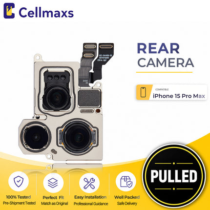 Cellmaxs For iPhone 15 Pro Max Back Rear Camera Module Replacement with Programmed Flex No Pop-Up Option