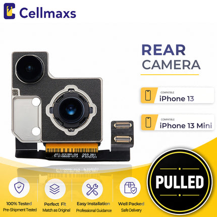Cellmaxs For iPhone 13 iPhone 13 Mini Back Rear Camera Module Replacement with Programmed Flex No Pop-Up Option
