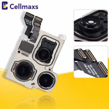 Cellmaxs For iPhone 15 Pro Max Back Rear Camera Module Replacement with Programmed Flex No Pop-Up Option